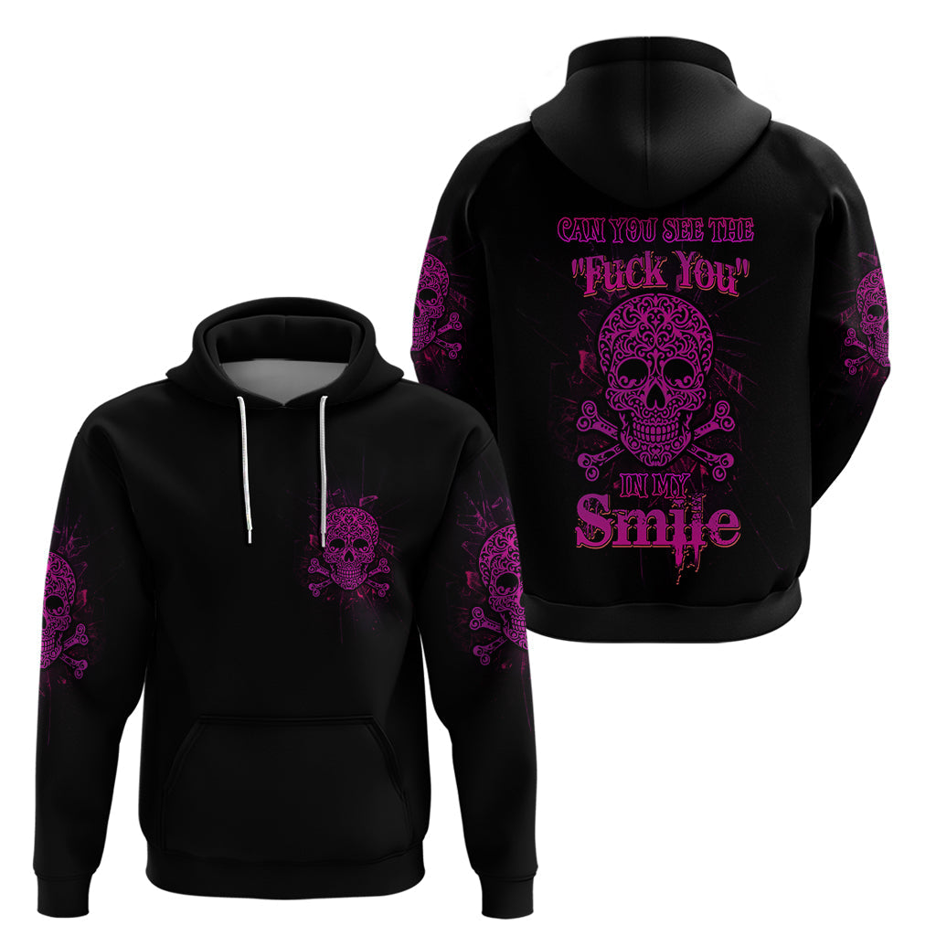 Can You See The F You Skull Rose Hoodie TS04