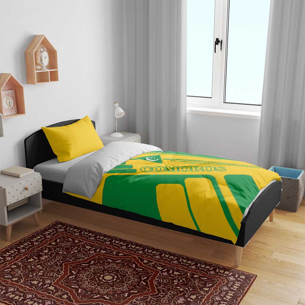 Comoros Flag Bedding Set - Green and Yellow Design and National Emblem TS04