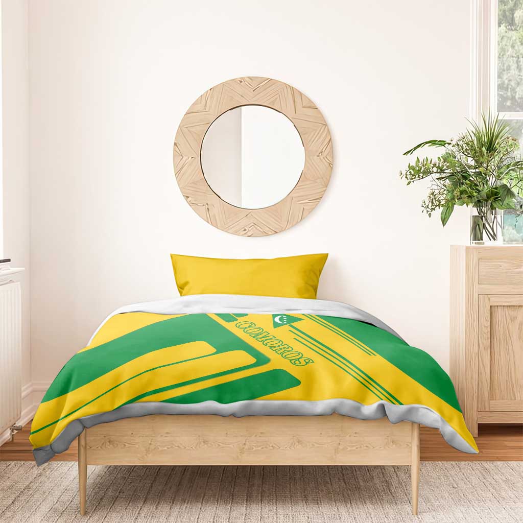 Comoros Flag Bedding Set - Green and Yellow Design and National Emblem TS04