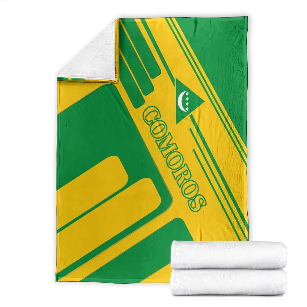Comoros Flag Blanket - Green and Yellow Design and National Emblem TS04