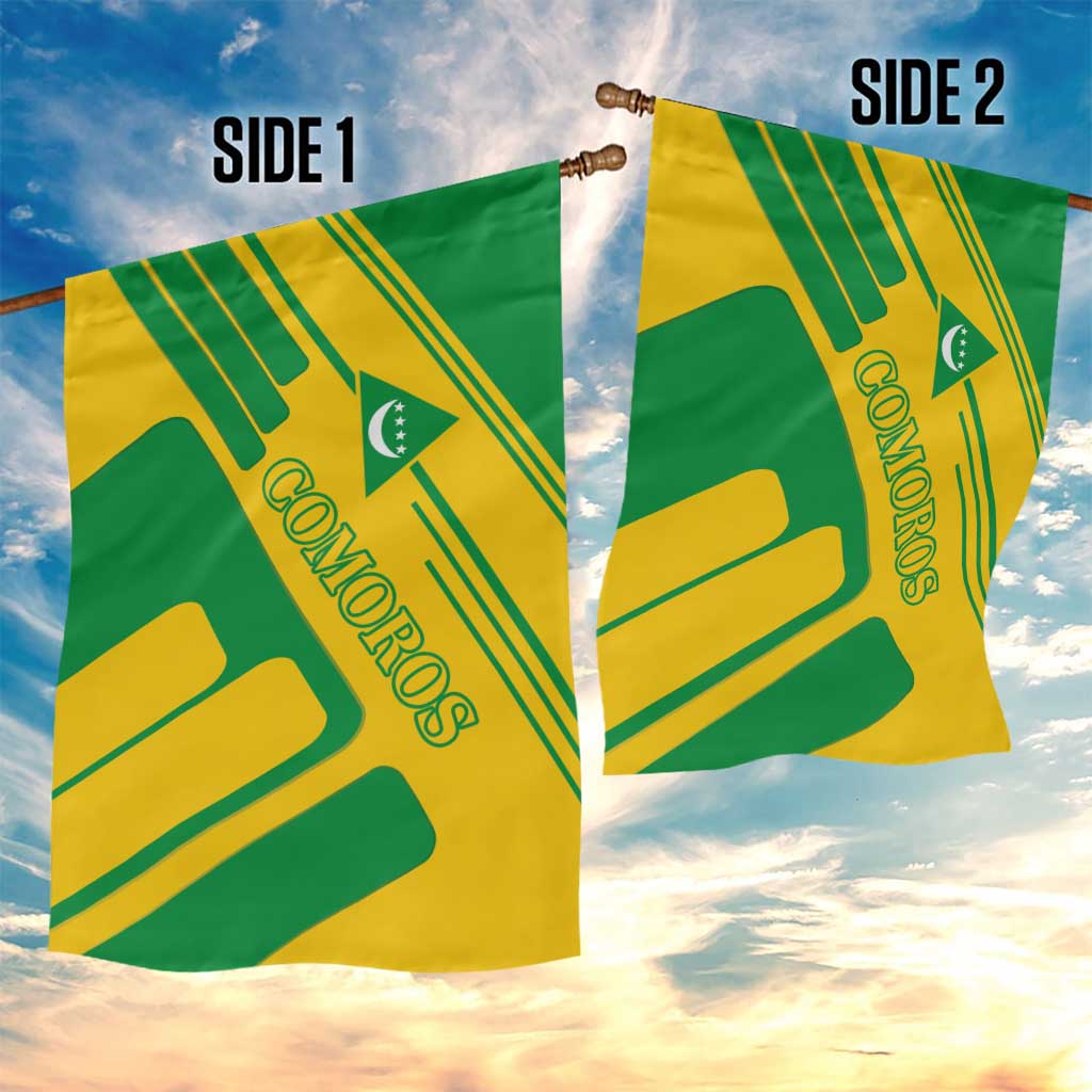 Comoros Flag Garden Flag - Green and Yellow Design and National Emblem TS04
