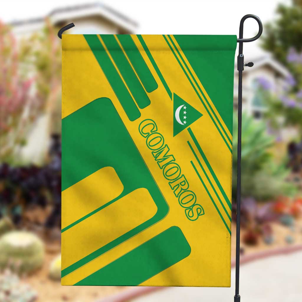 Comoros Flag Garden Flag - Green and Yellow Design and National Emblem TS04
