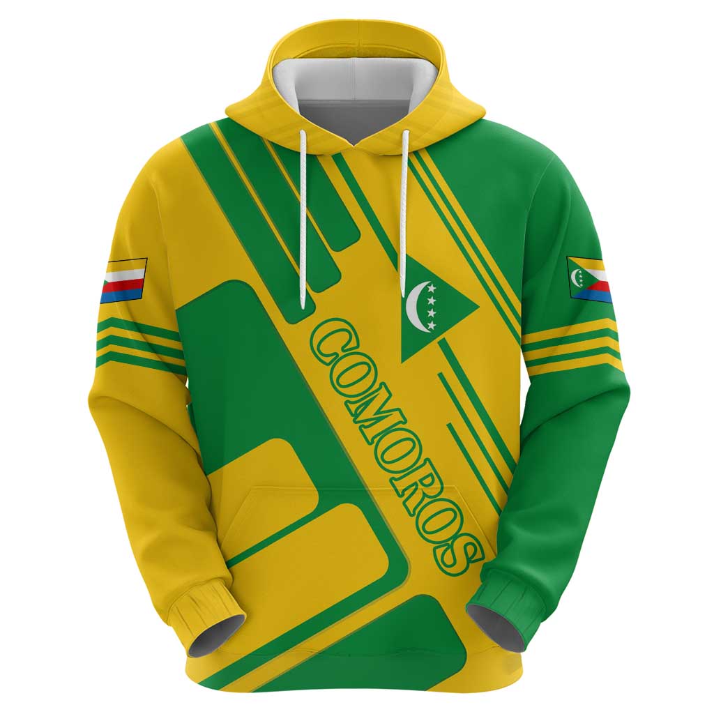 Comoros Flag Hoodie with Green and Yellow Design and National Emblem TS04