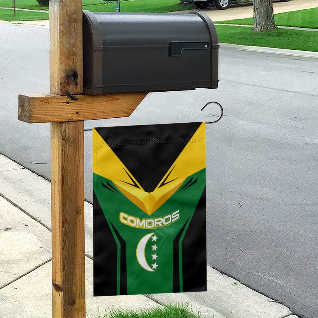 Comoros Garden Flag - National Colors Green Yellow Black Crescent Moon and Stars Emblem TS04