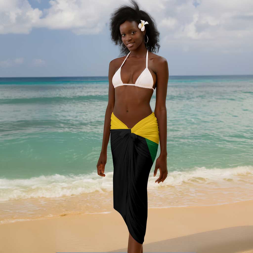 Comoros Sarong - National Colors Green Yellow Black Crescent Moon and Stars Emblem TS04