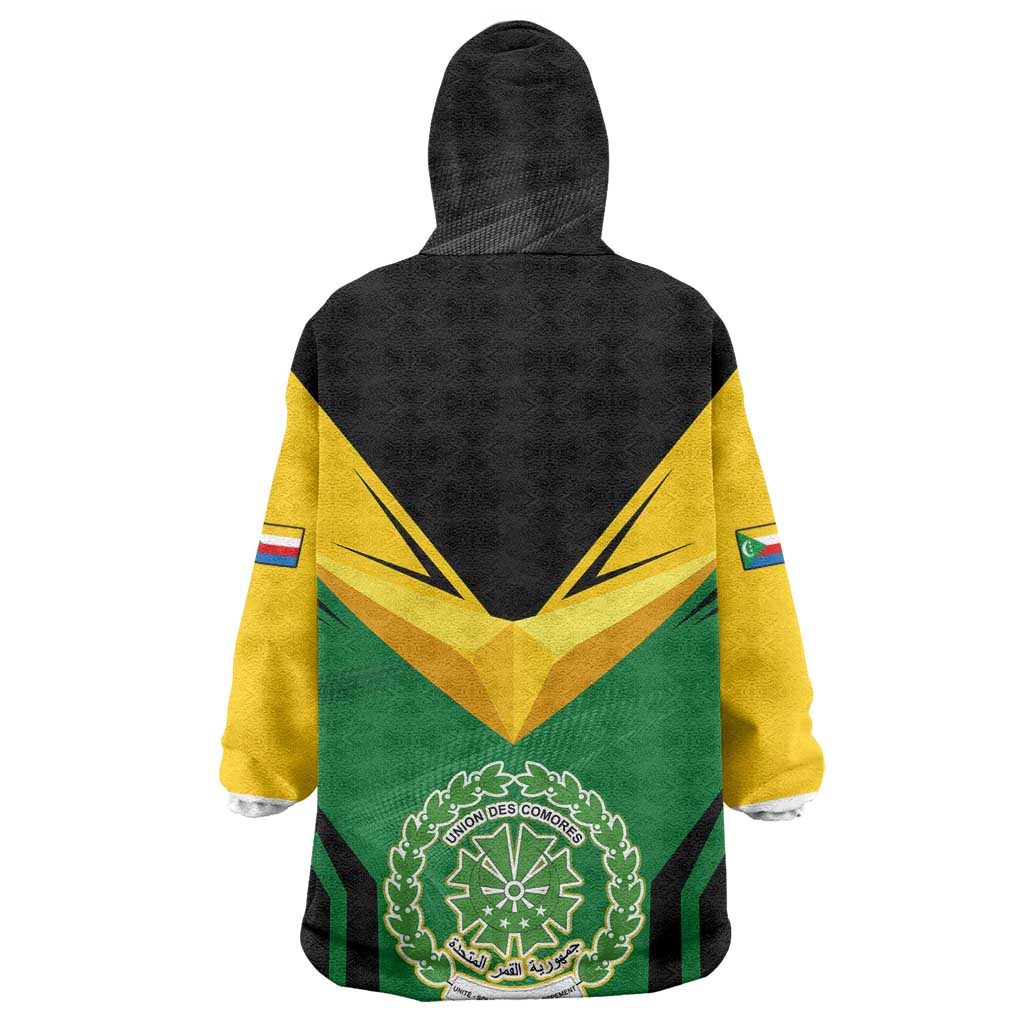 Comoros Wearable Blanket Hoodie - National Colors Green Yellow Black Crescent Moon and Stars Emblem TS04