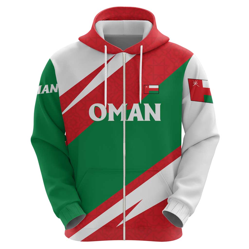 Oman Hoodie with National Flag Colors and Falcon Soaring Graphic Design TS04