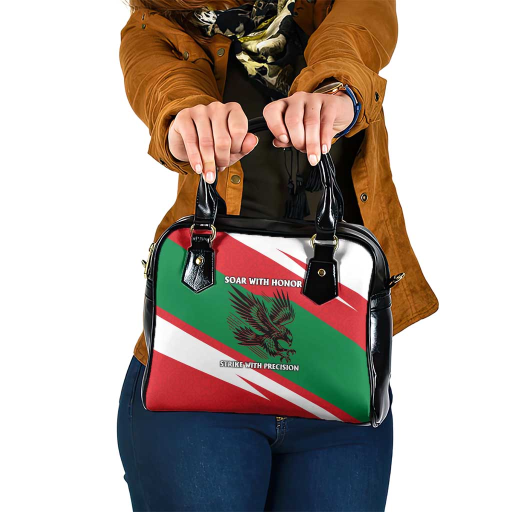 Oman Shoulder Handbag with National Flag Colors and Falcon Soaring Graphic Design TS04