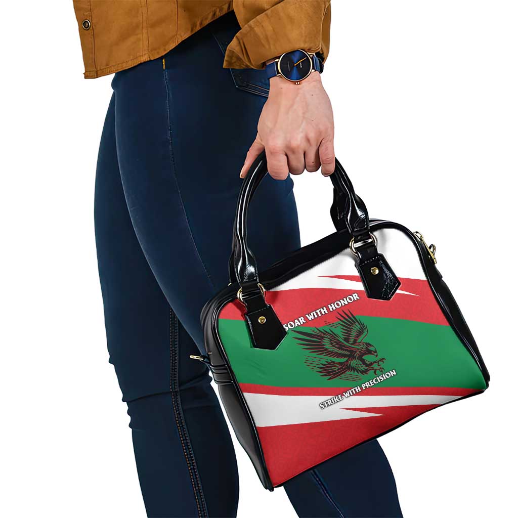 Oman Shoulder Handbag with National Flag Colors and Falcon Soaring Graphic Design TS04