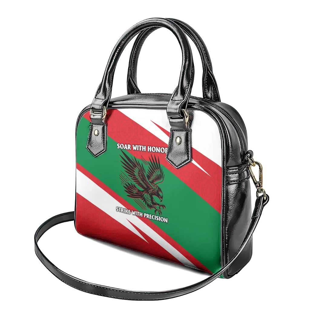 Oman Shoulder Handbag with National Flag Colors and Falcon Soaring Graphic Design TS04