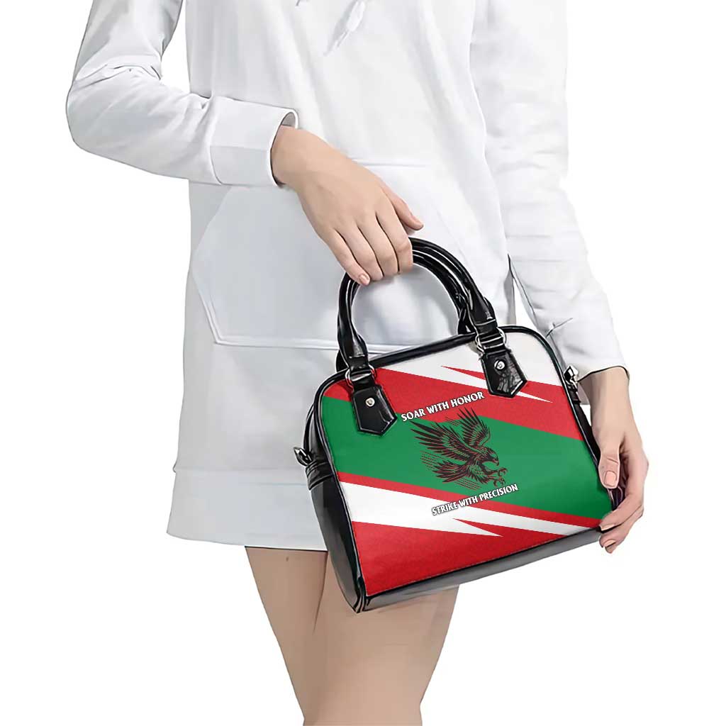 Oman Shoulder Handbag with National Flag Colors and Falcon Soaring Graphic Design TS04