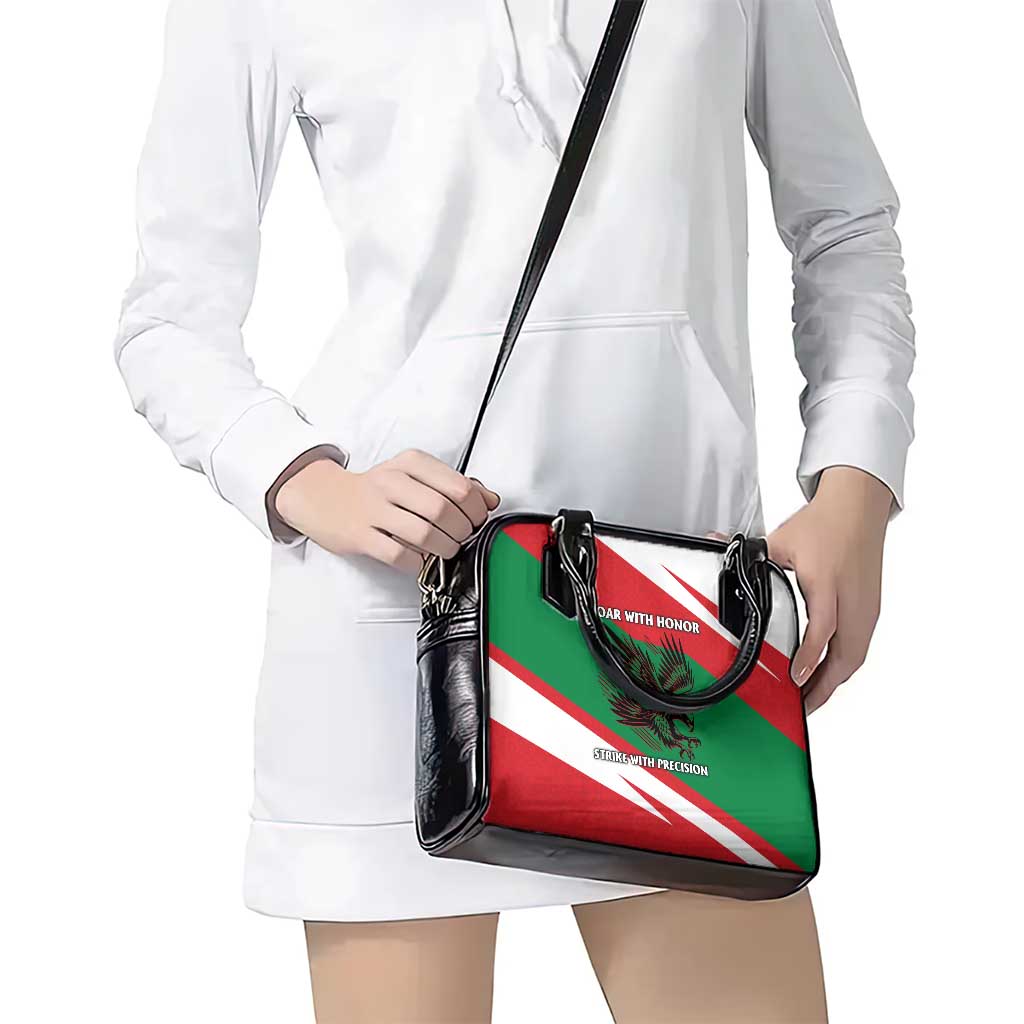 Oman Shoulder Handbag with National Flag Colors and Falcon Soaring Graphic Design TS04