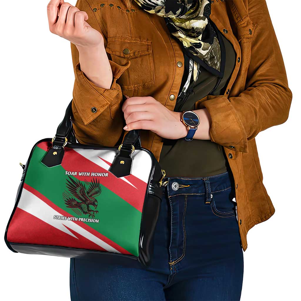 Oman Shoulder Handbag with National Flag Colors and Falcon Soaring Graphic Design TS04