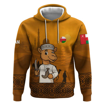 Oman Hoodie with Traditional Camel Character and Desert Silhouette Design TS04