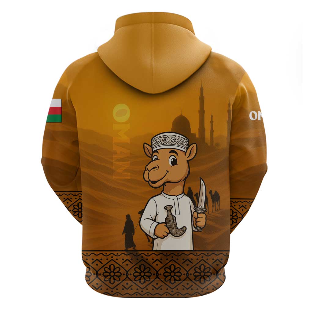 Oman Hoodie with Traditional Camel Character and Desert Silhouette Design TS04