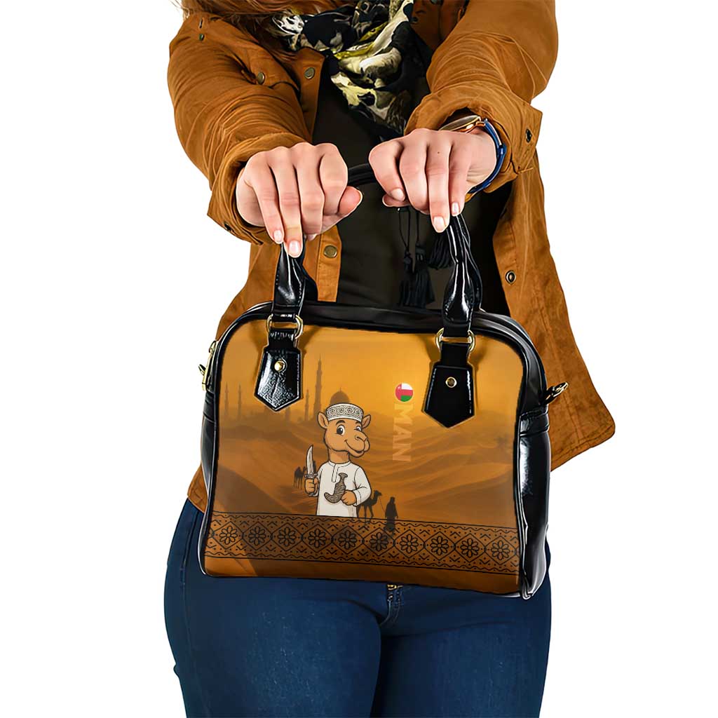 Oman Shoulder Handbag with Traditional Camel Character and Desert Silhouette Design TS04