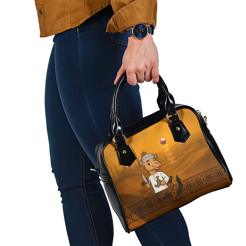 Oman Shoulder Handbag with Traditional Camel Character and Desert Silhouette Design TS04