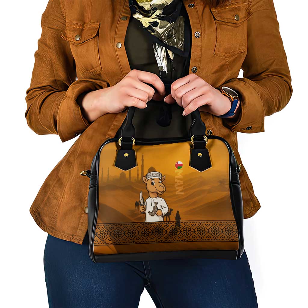 Oman Shoulder Handbag with Traditional Camel Character and Desert Silhouette Design TS04