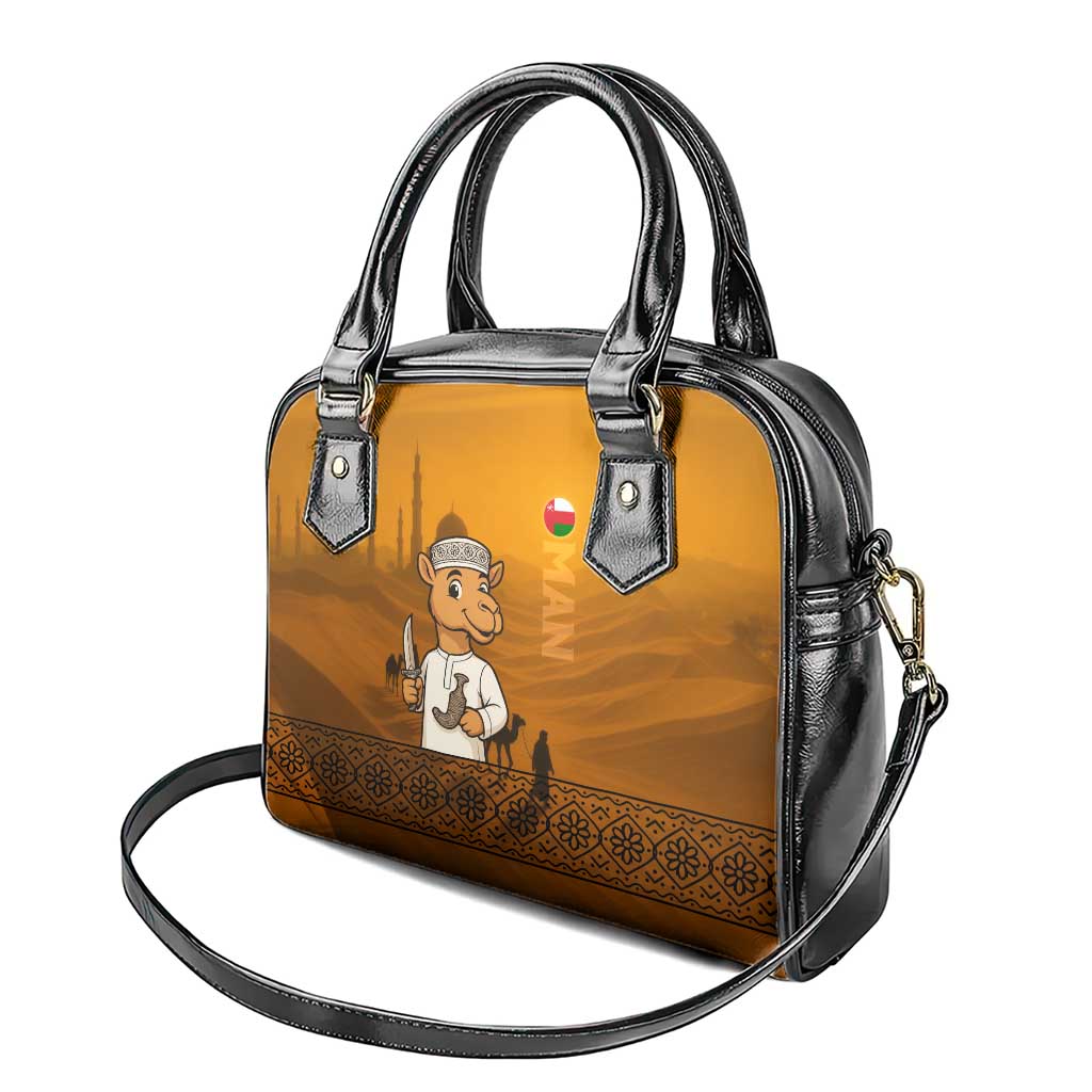 Oman Shoulder Handbag with Traditional Camel Character and Desert Silhouette Design TS04