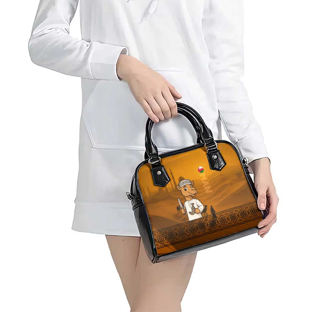 Oman Shoulder Handbag with Traditional Camel Character and Desert Silhouette Design TS04
