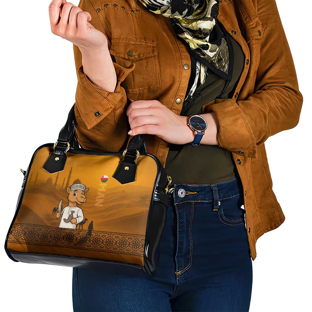 Oman Shoulder Handbag with Traditional Camel Character and Desert Silhouette Design TS04