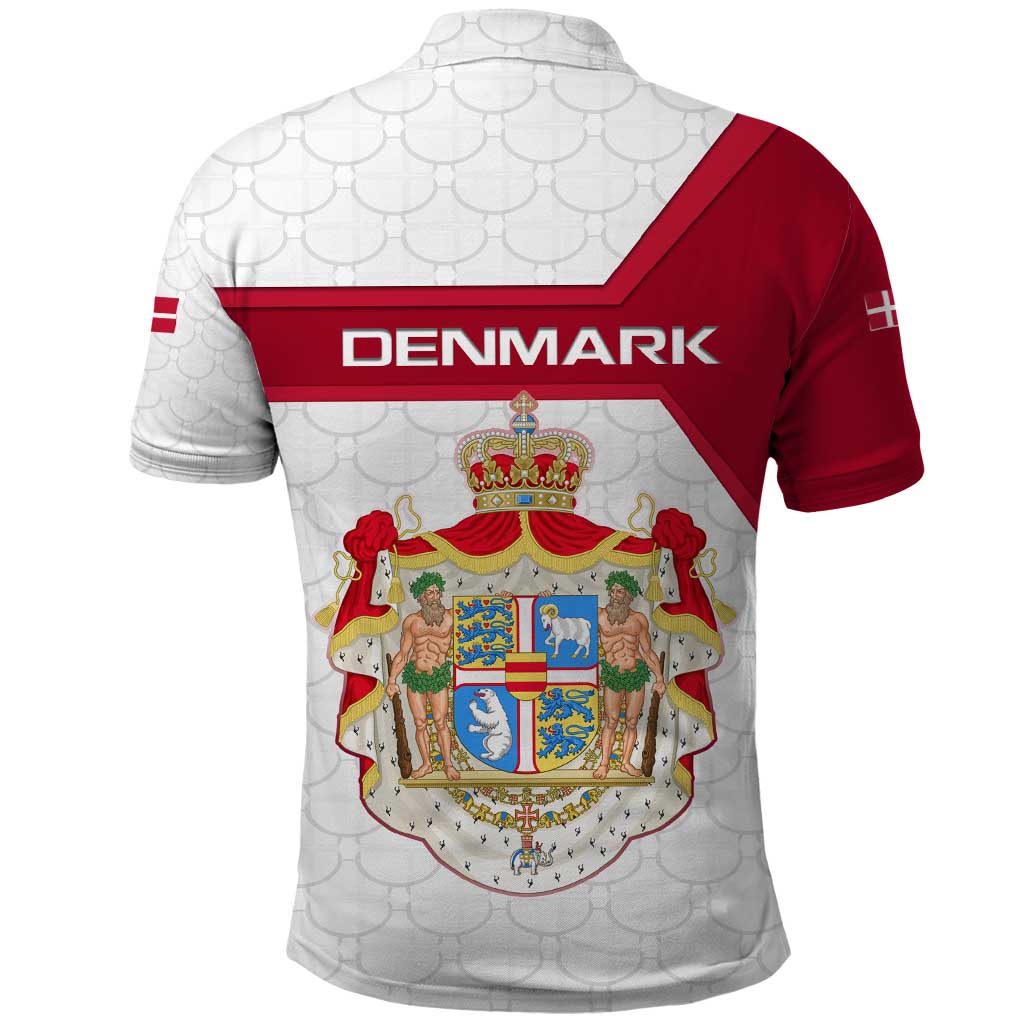 Denmark Polo Shirt with Cityscape Print and Royal Coat of Arms Design TS04