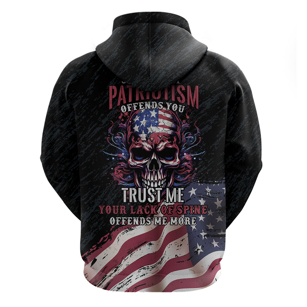 American Flag Skull Hoodie Sorry If My Patriotism Offends You Trust Me TS04