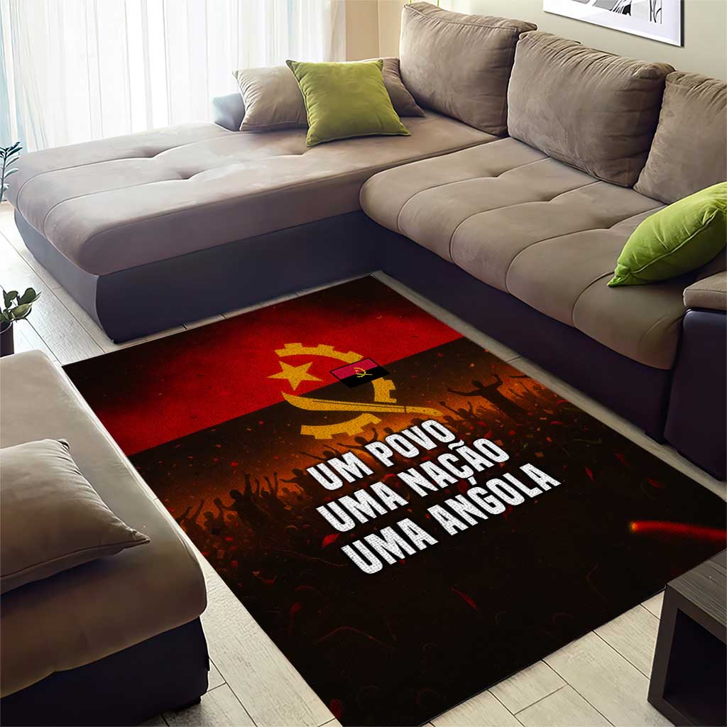 Angola Area Rug Red Black Yellow Grunge TS04