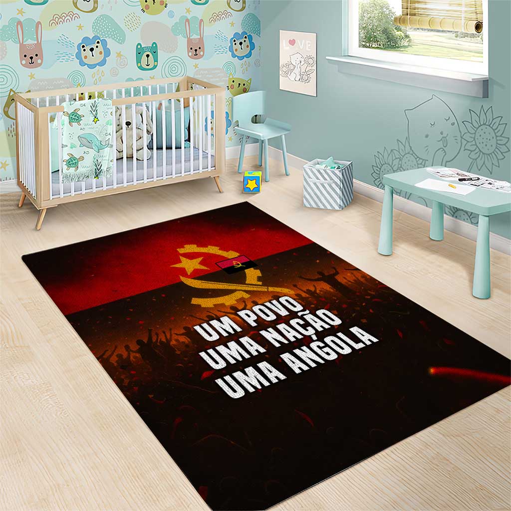 Angola Area Rug Red Black Yellow Grunge TS04