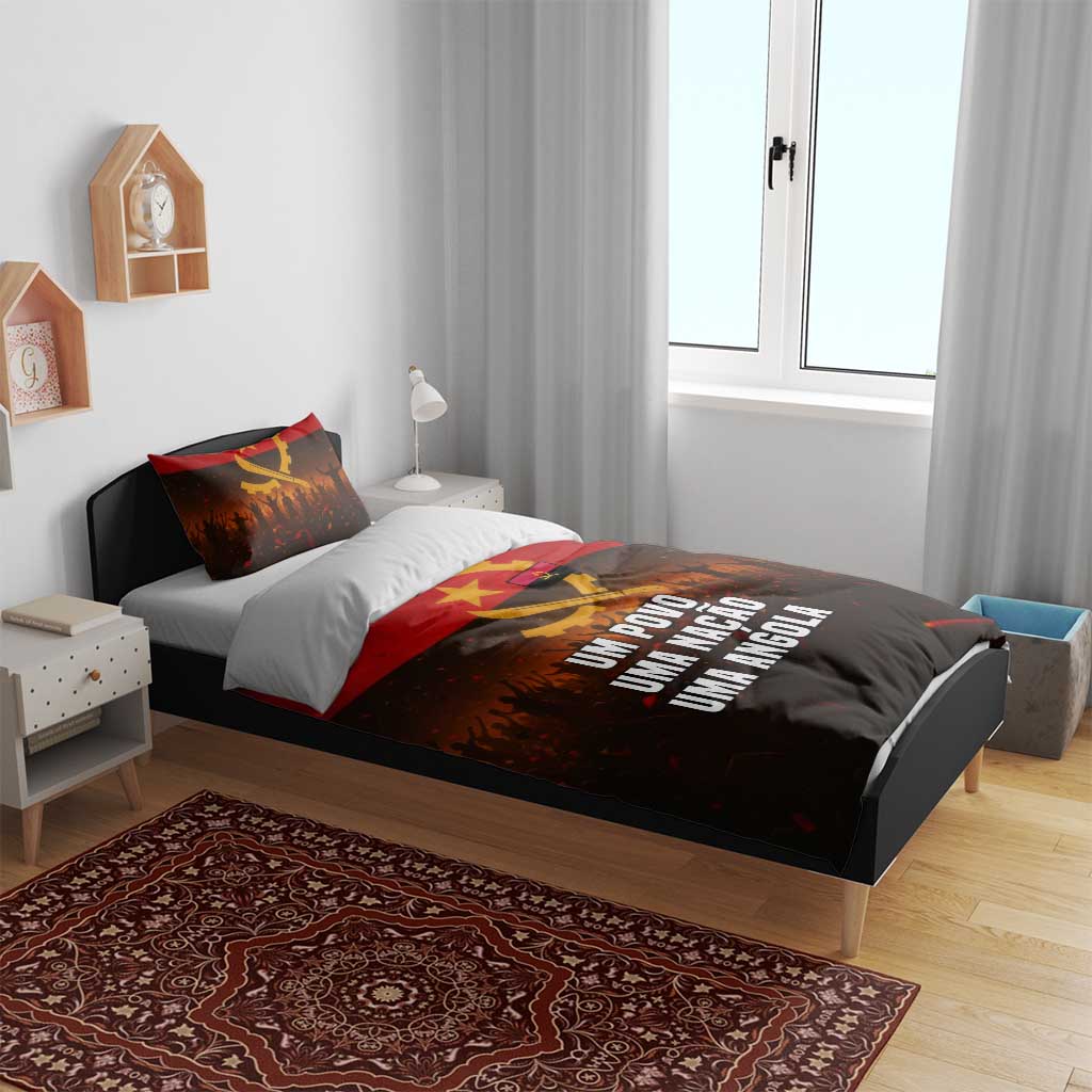 Angola Bedding Set Red Black Yellow Grunge TS04