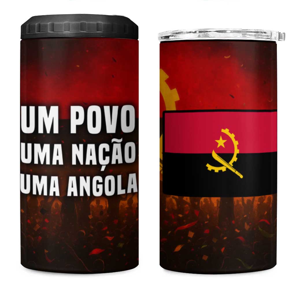 Angola 4 in 1 Can Cooler Tumbler Red Black Yellow Grunge TS04