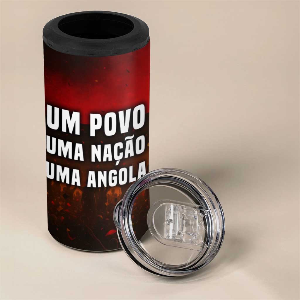 Angola 4 in 1 Can Cooler Tumbler Red Black Yellow Grunge TS04
