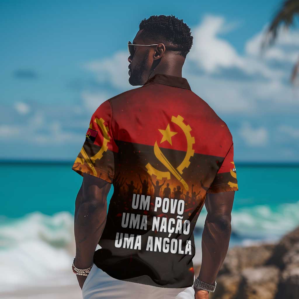 Angola Hawaiian Shirt Red Black Yellow Grunge TS04