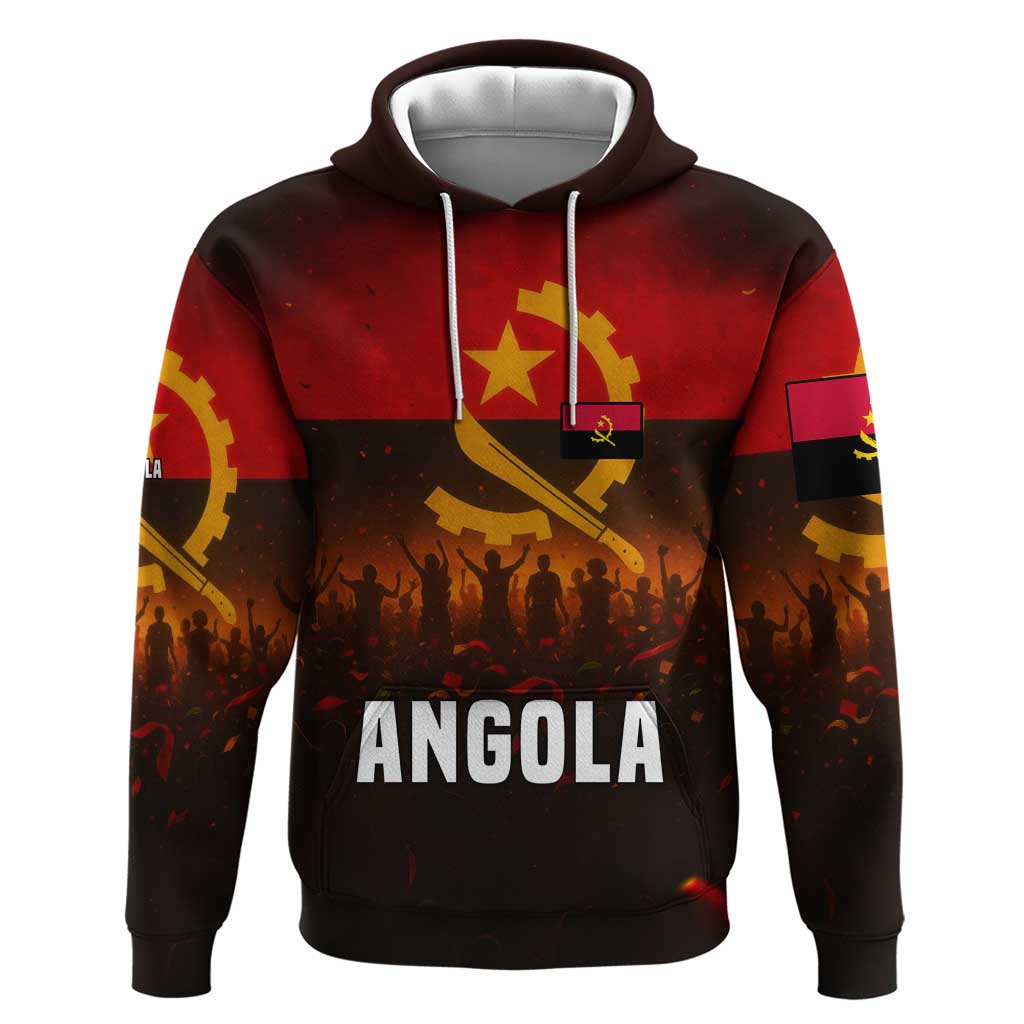 Angola Hoodie with Red Black Yellow Grunge Design TS04