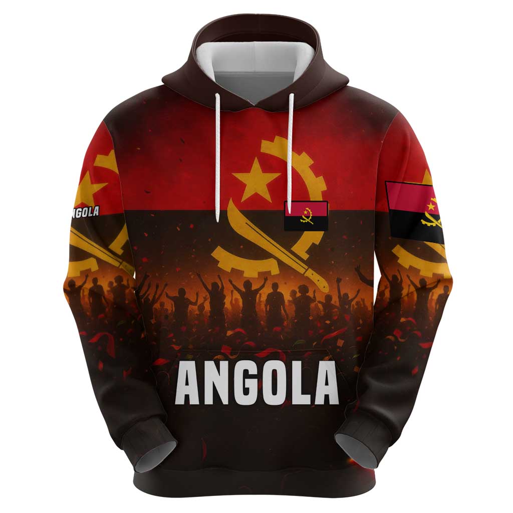 Angola Hoodie with Red Black Yellow Grunge Design TS04