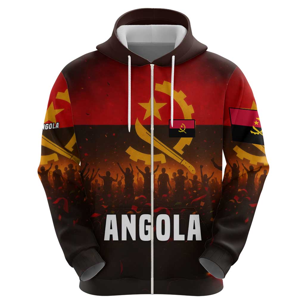Angola Hoodie with Red Black Yellow Grunge Design TS04