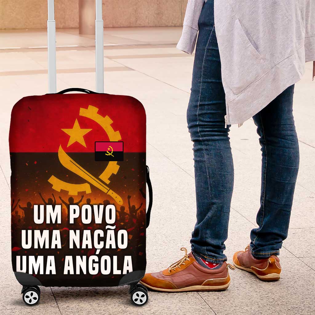 Angola Luggage Cover with Red Black Yellow Grunge Design TS04