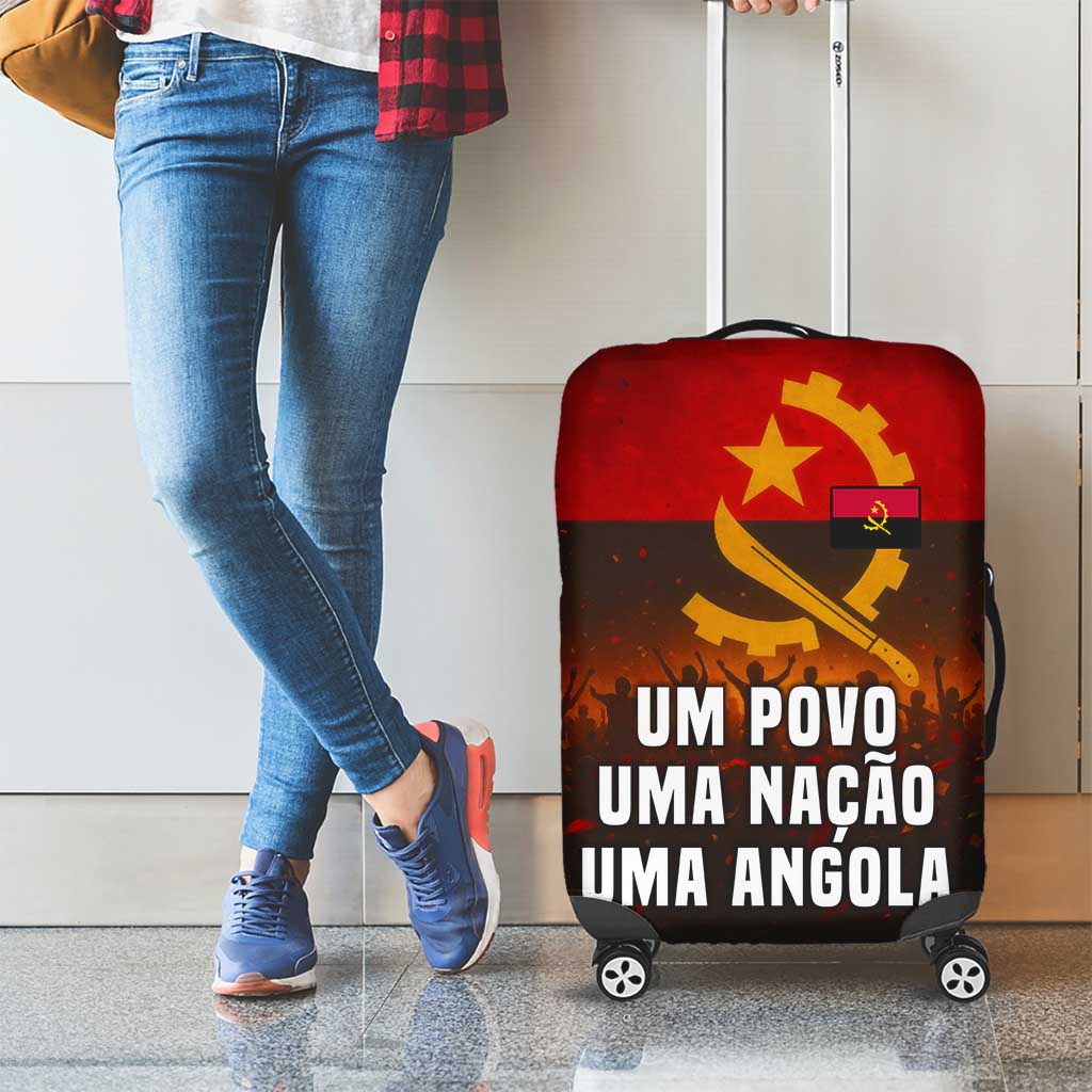 Angola Luggage Cover with Red Black Yellow Grunge Design TS04