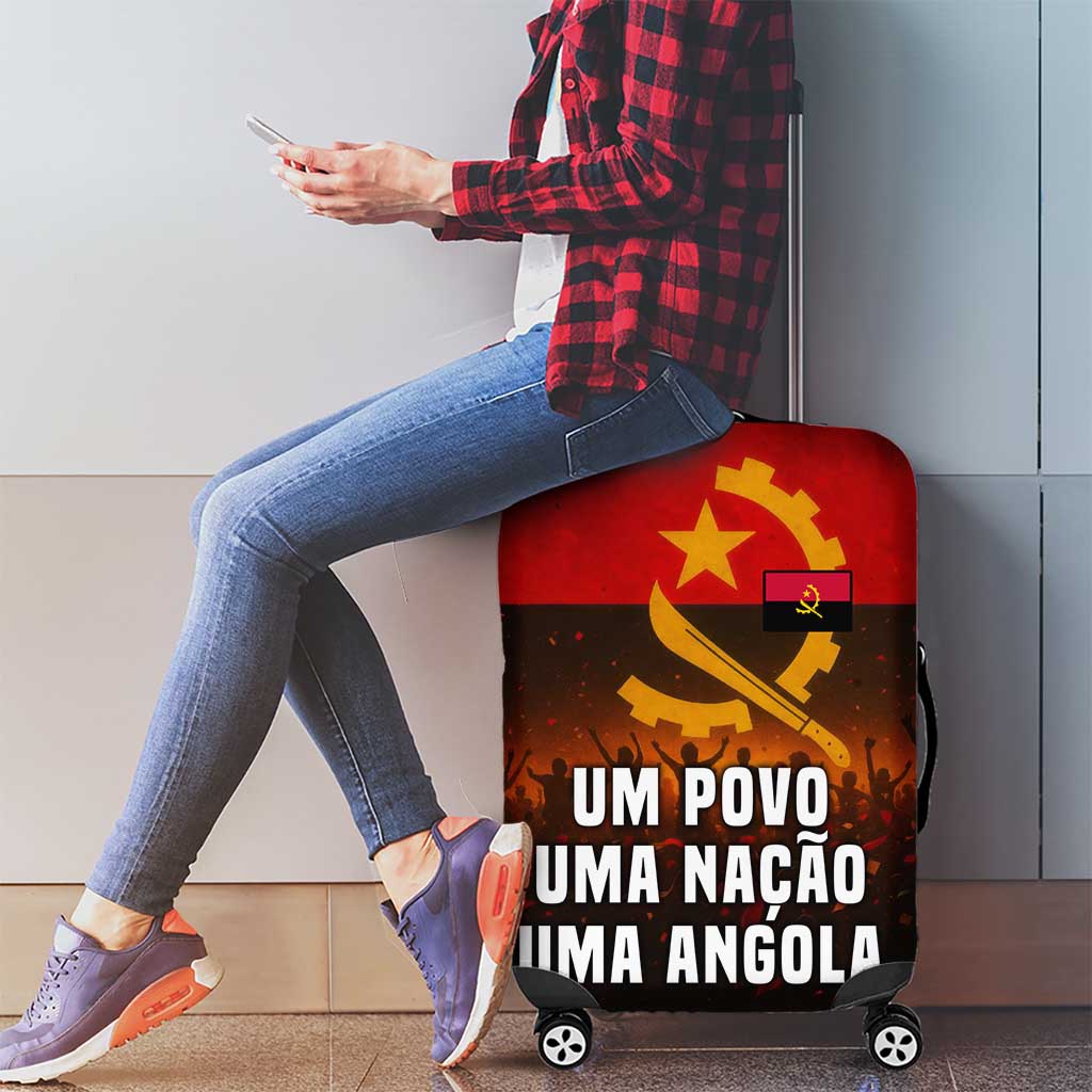 Angola Luggage Cover with Red Black Yellow Grunge Design TS04