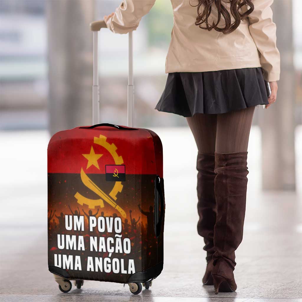 Angola Luggage Cover with Red Black Yellow Grunge Design TS04