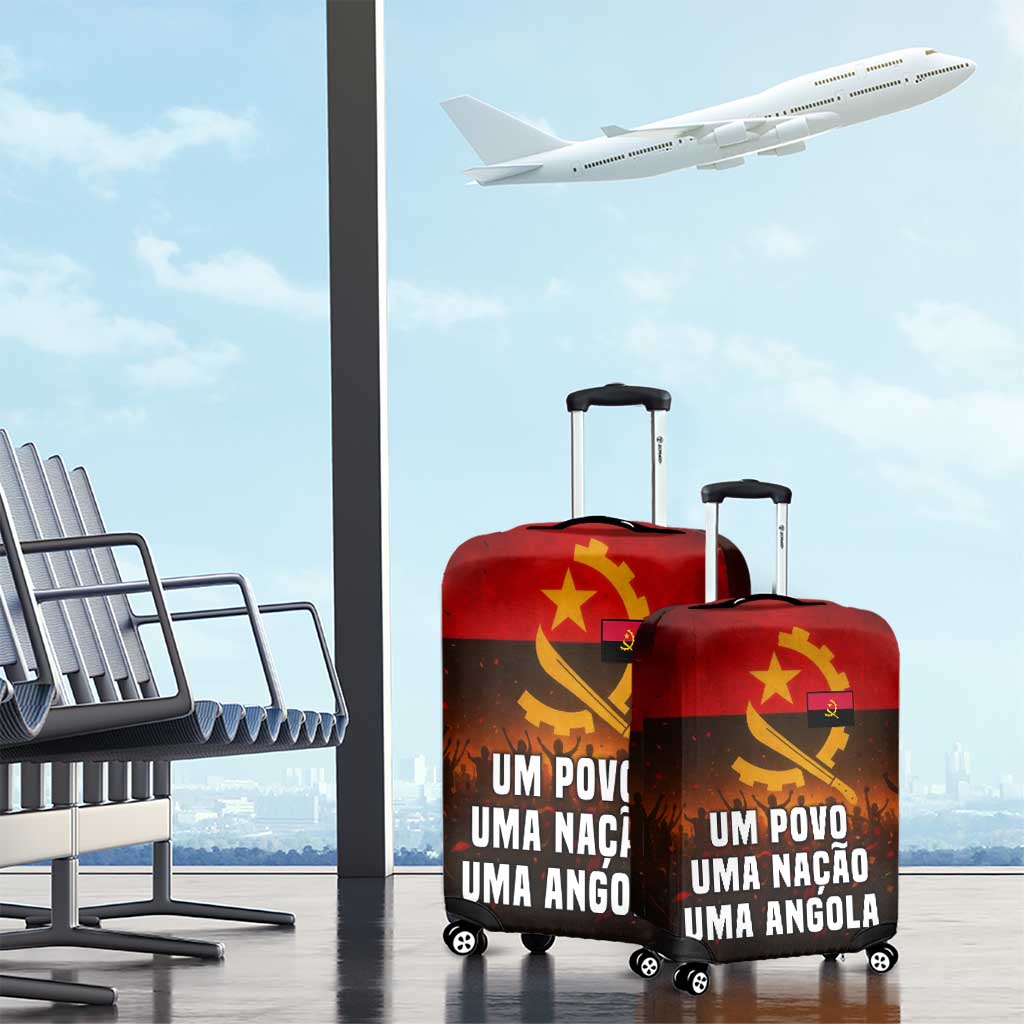 Angola Luggage Cover with Red Black Yellow Grunge Design TS04