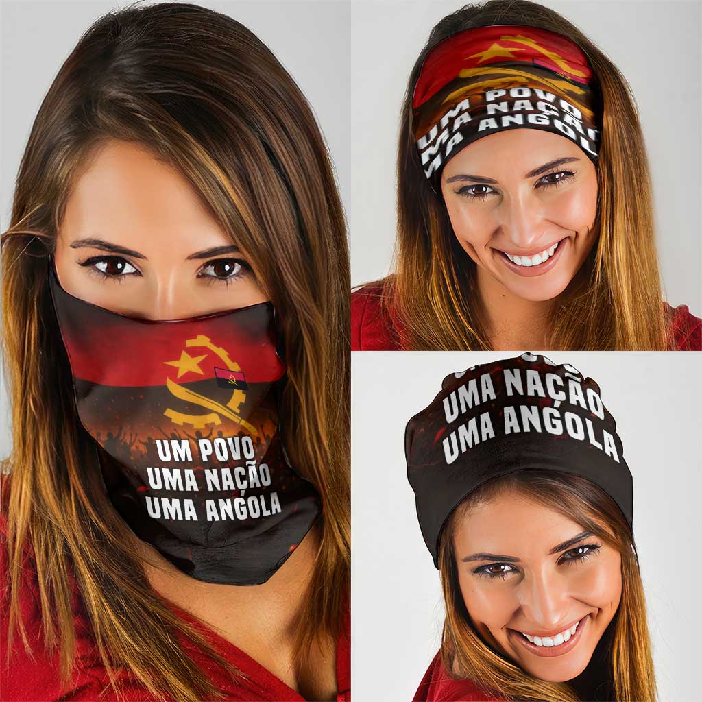 Angola Neck Gaiter with Red Black Yellow Grunge Design TS04