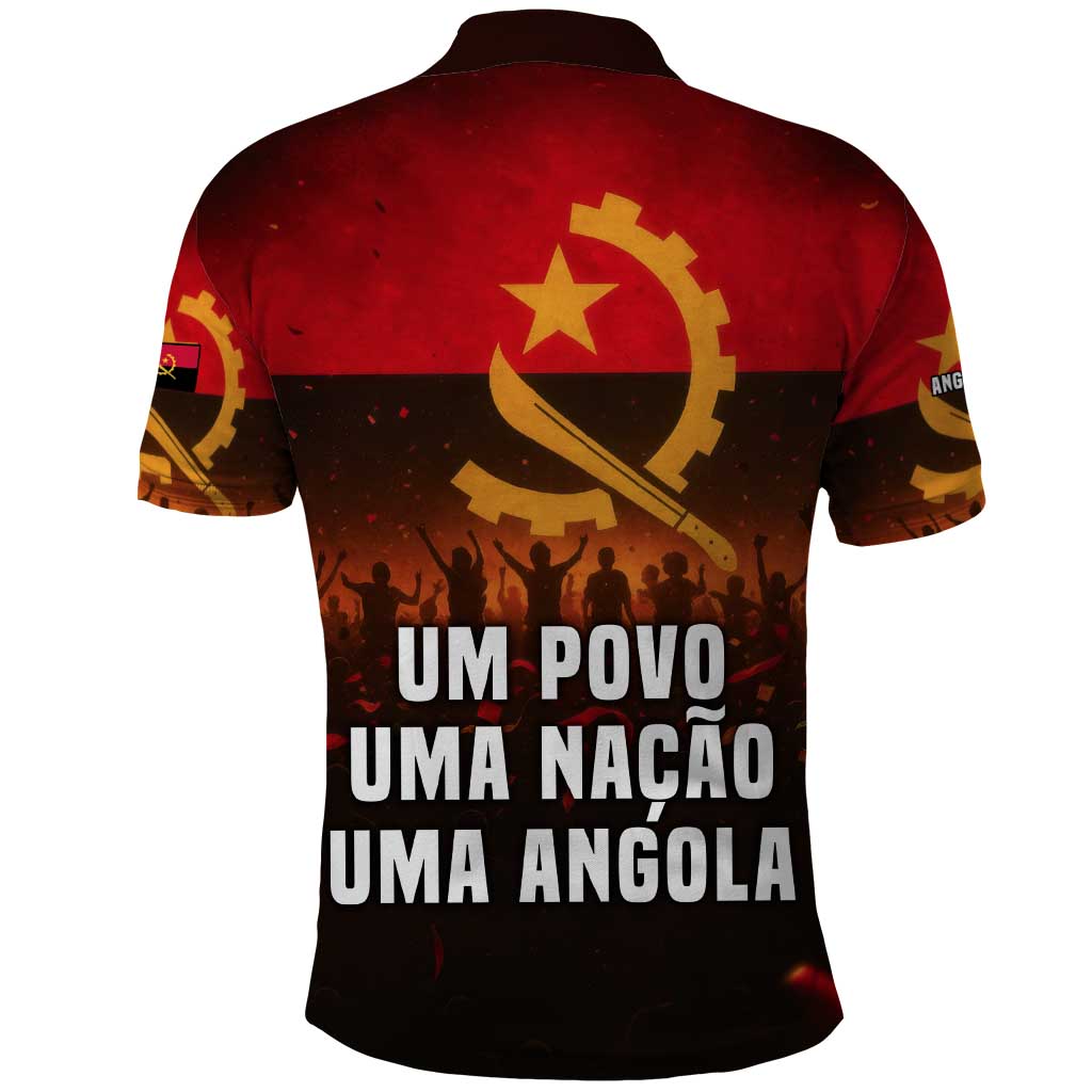 Angola Polo Shirt with Red Black Yellow Grunge Design TS04