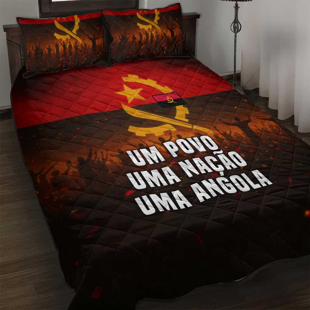 Angola Quilt Bed Set Red Black Yellow Grunge TS04