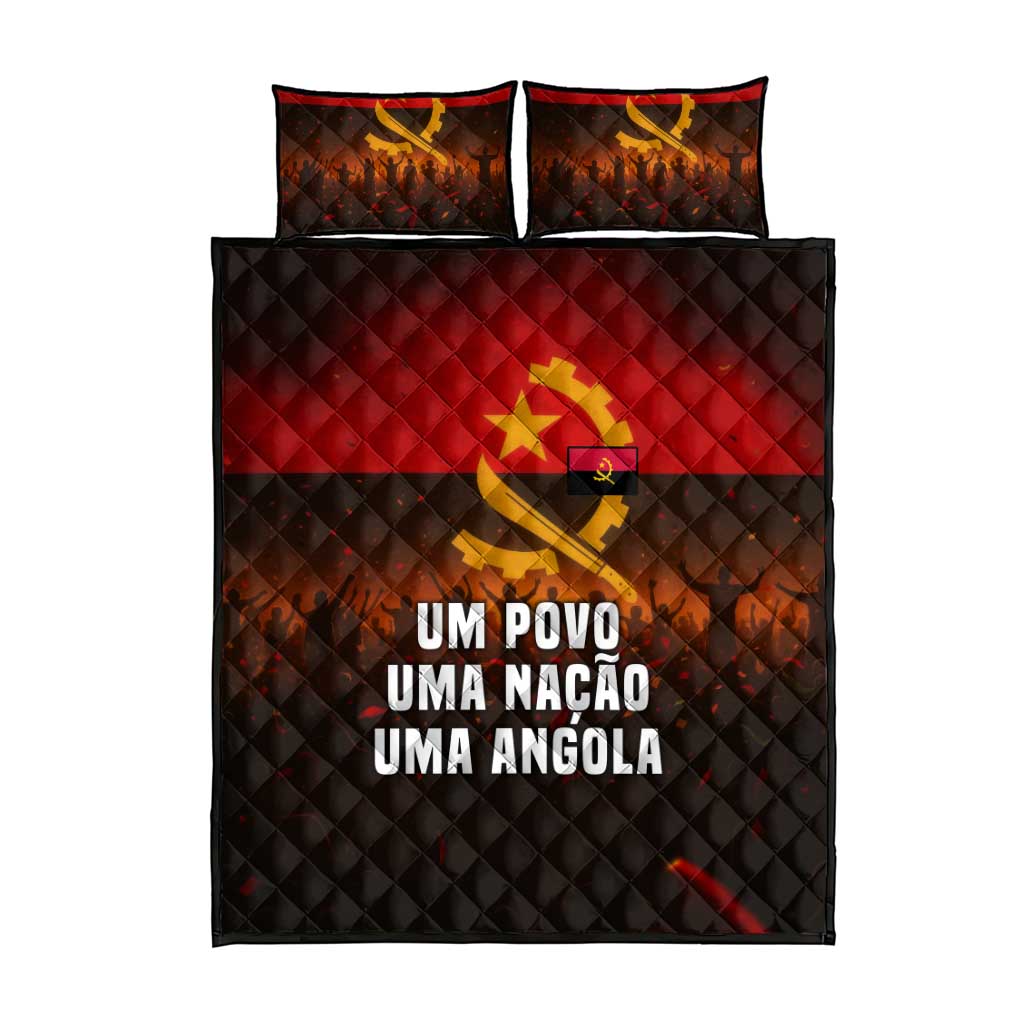Angola Quilt Bed Set Red Black Yellow Grunge TS04