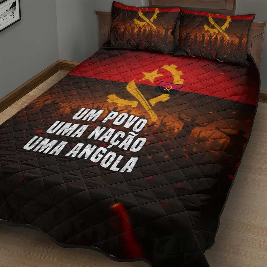 Angola Quilt Bed Set Red Black Yellow Grunge TS04