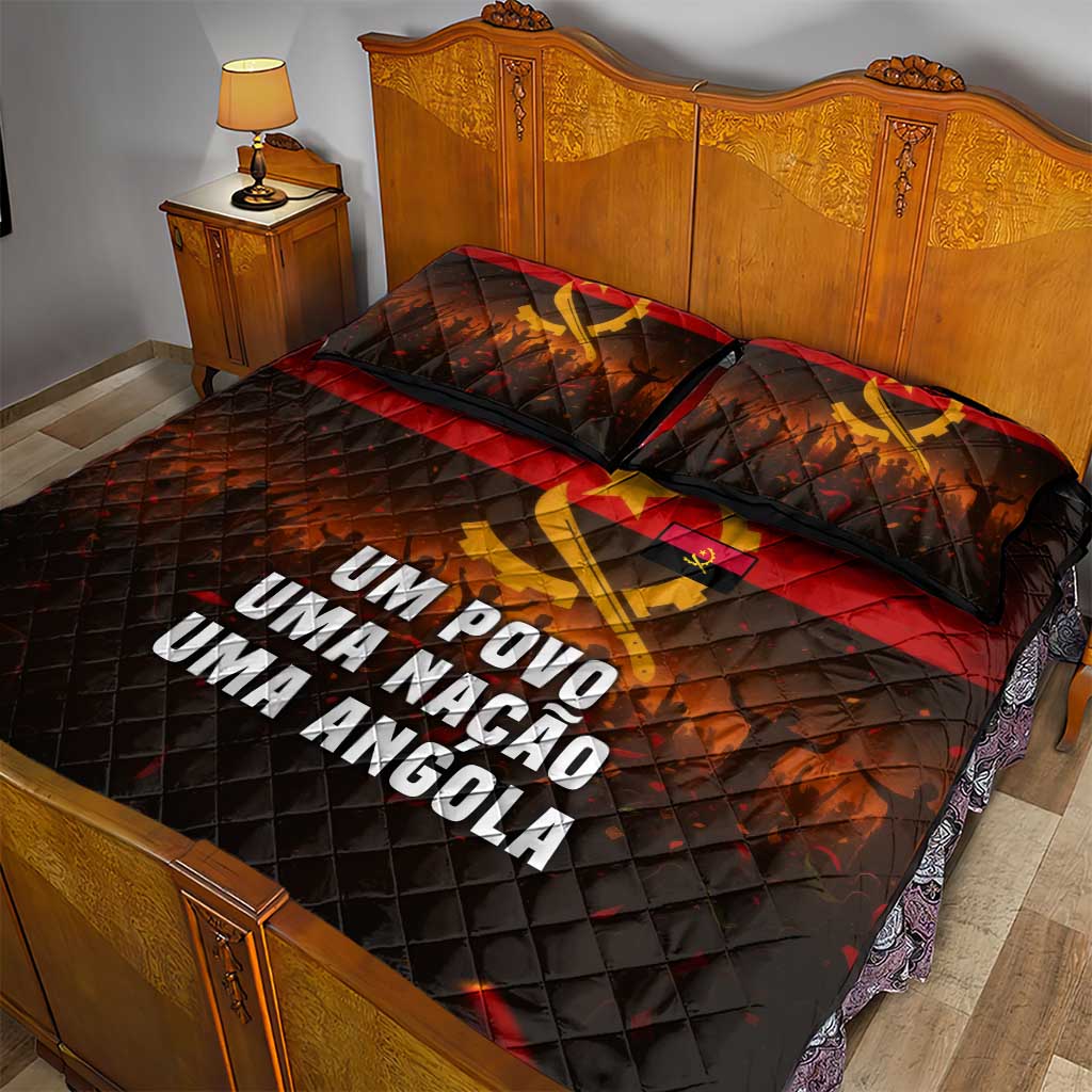 Angola Quilt Bed Set Red Black Yellow Grunge TS04