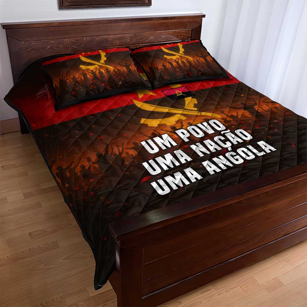 Angola Quilt Bed Set Red Black Yellow Grunge TS04