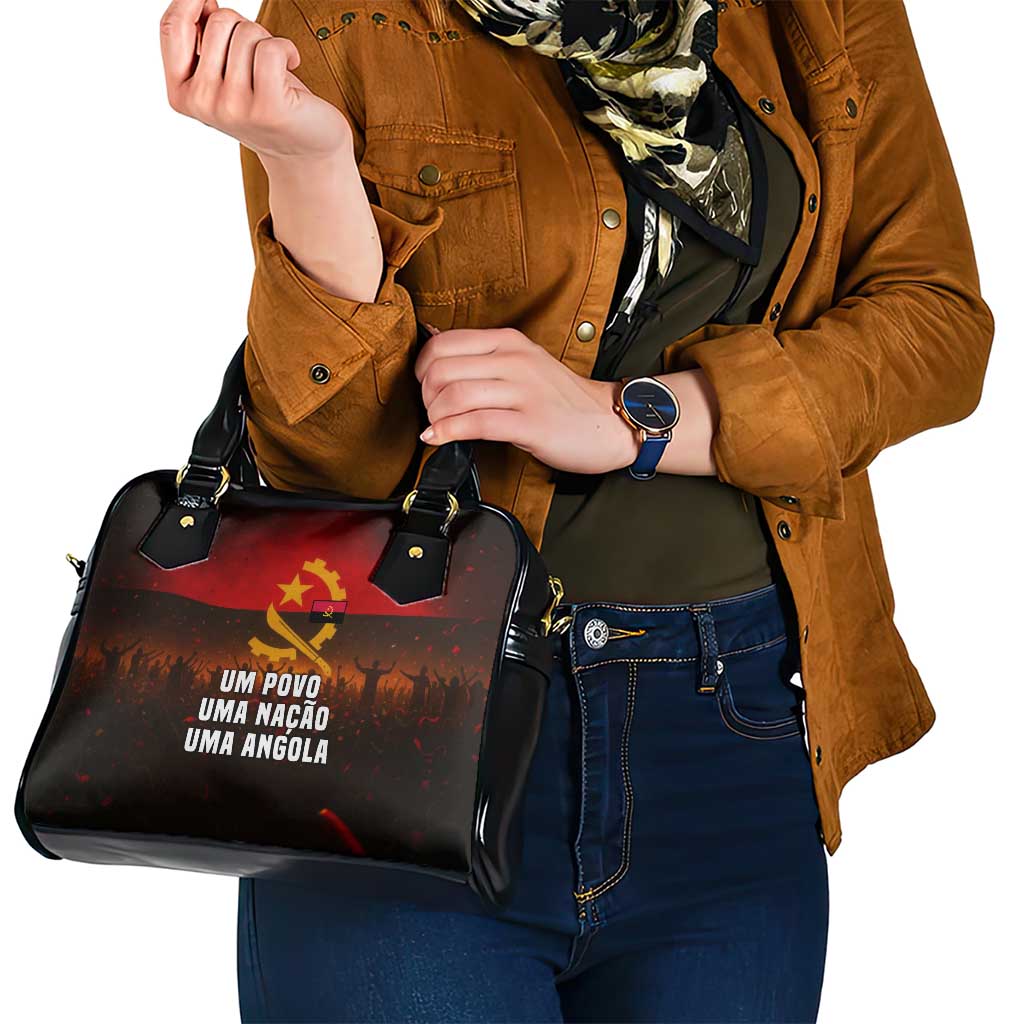 Angola Shoulder Handbag with Red Black Yellow Grunge Design TS04