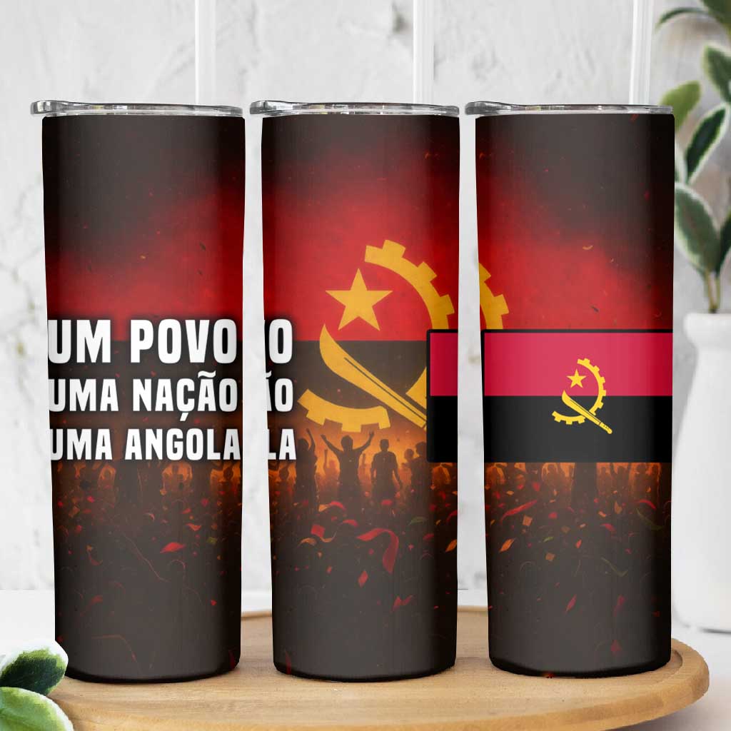 Angola Skinny Tumbler Red Black Yellow Grunge TS04